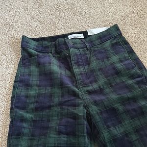 Never been worn! Loft Plaid Velvet Skinny Pants